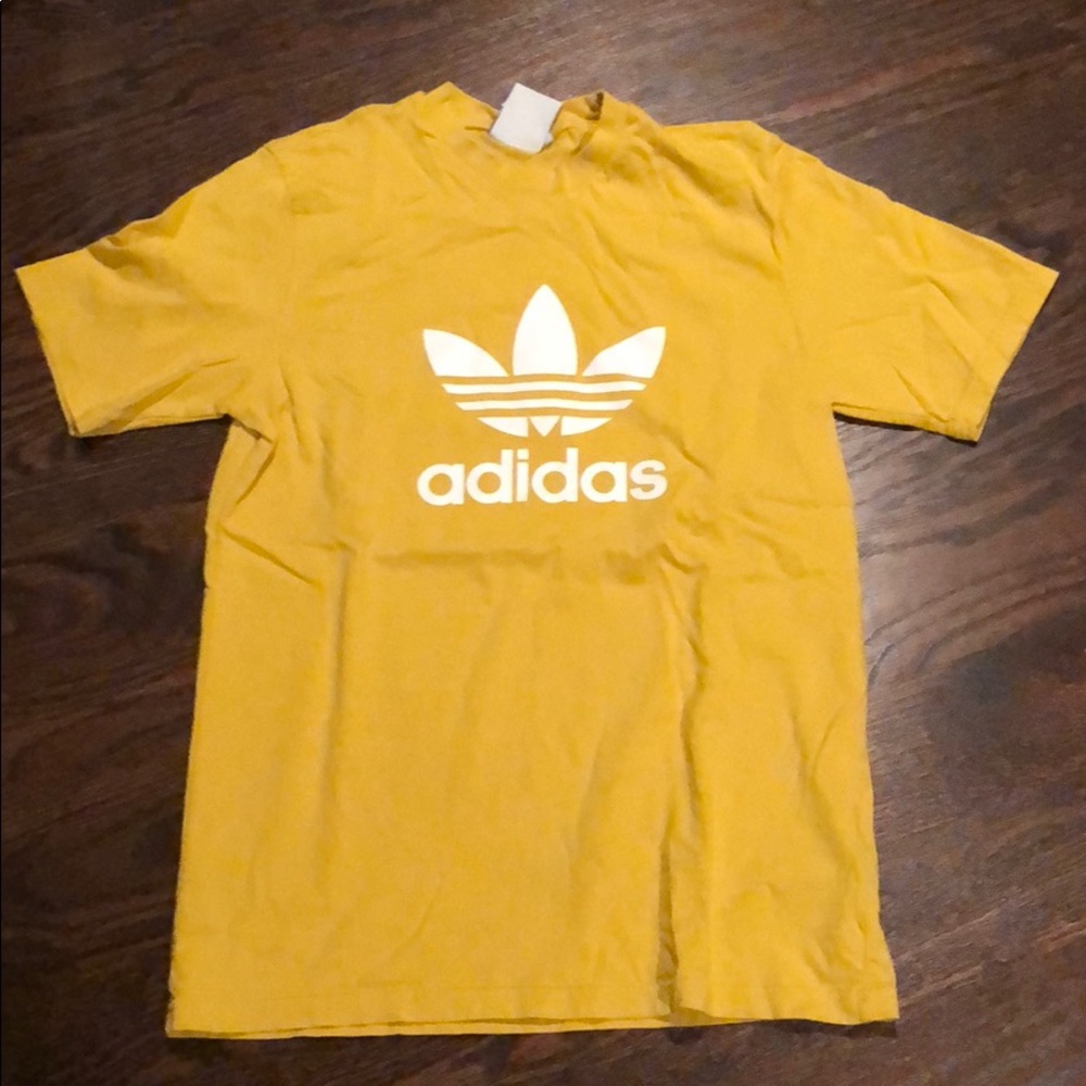 A yellow adidas T-shirt